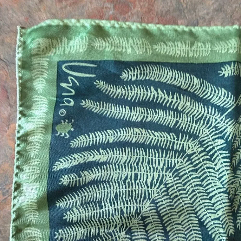 Vern Neumann Fern Square Scarf Green Nature Made in Japan